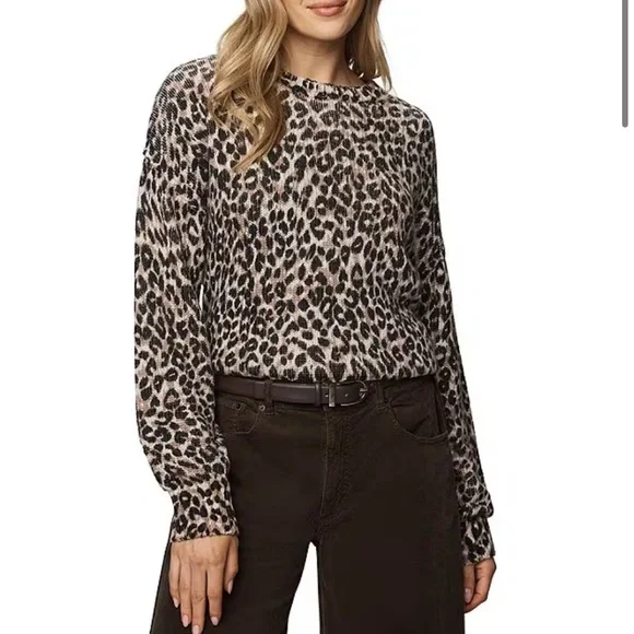 New Minnie Rose Plus Size 3x Leopard-Print Cashmere-Blend Sweater - Picture 12 of 14